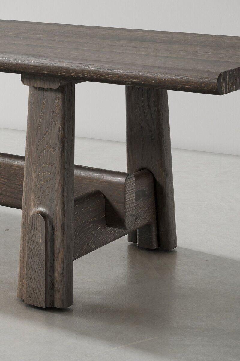 Detail of the wedged through-tenon