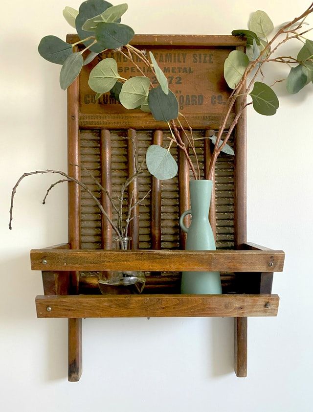 Wall rack with the leftover boards